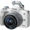  Фотоапарат Canon EOS M50 White Тяло + Обектив Canon EF-M 15-45mm f/3.5-6.3 IS STM + Обектив Canon EF-M 55-200mm f/4.5-6.3 IS STM