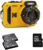 Компактен подводен фотоапарат Kodak PIXPRO WPZ2 (жълт) + 2 Батерии + Micro SD 16GB