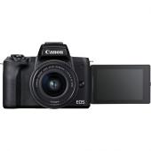 Фотоапарат Canon EOS M50 Mark II Black Тяло + Обектив Canon EF-M 15-45mm f/3.5-6.3 IS STM + Обектив Canon EF-M 55-200mm f/4.5-6.3 IS STM