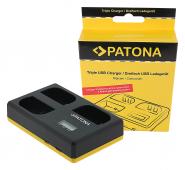 Тройно зарядно устройство Patona за Li-Ion батерия Canon LP-E6  USB Type C