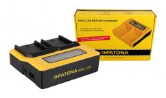 Двойно зарядно устройство Patona за Li-Ion батерия Canon LPE6 LP-E6 LCD