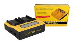 Двойно зарядно устройство Patona за Li-Ion батерия Canon LP-E8 LCD